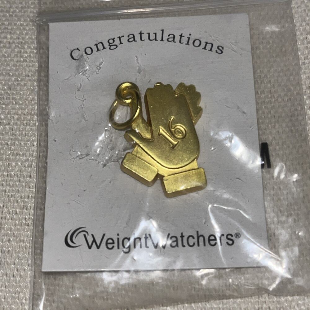Vintage WEIGHT WATCHERS 16 Pound Charm *EE35 Gold Tone NEW